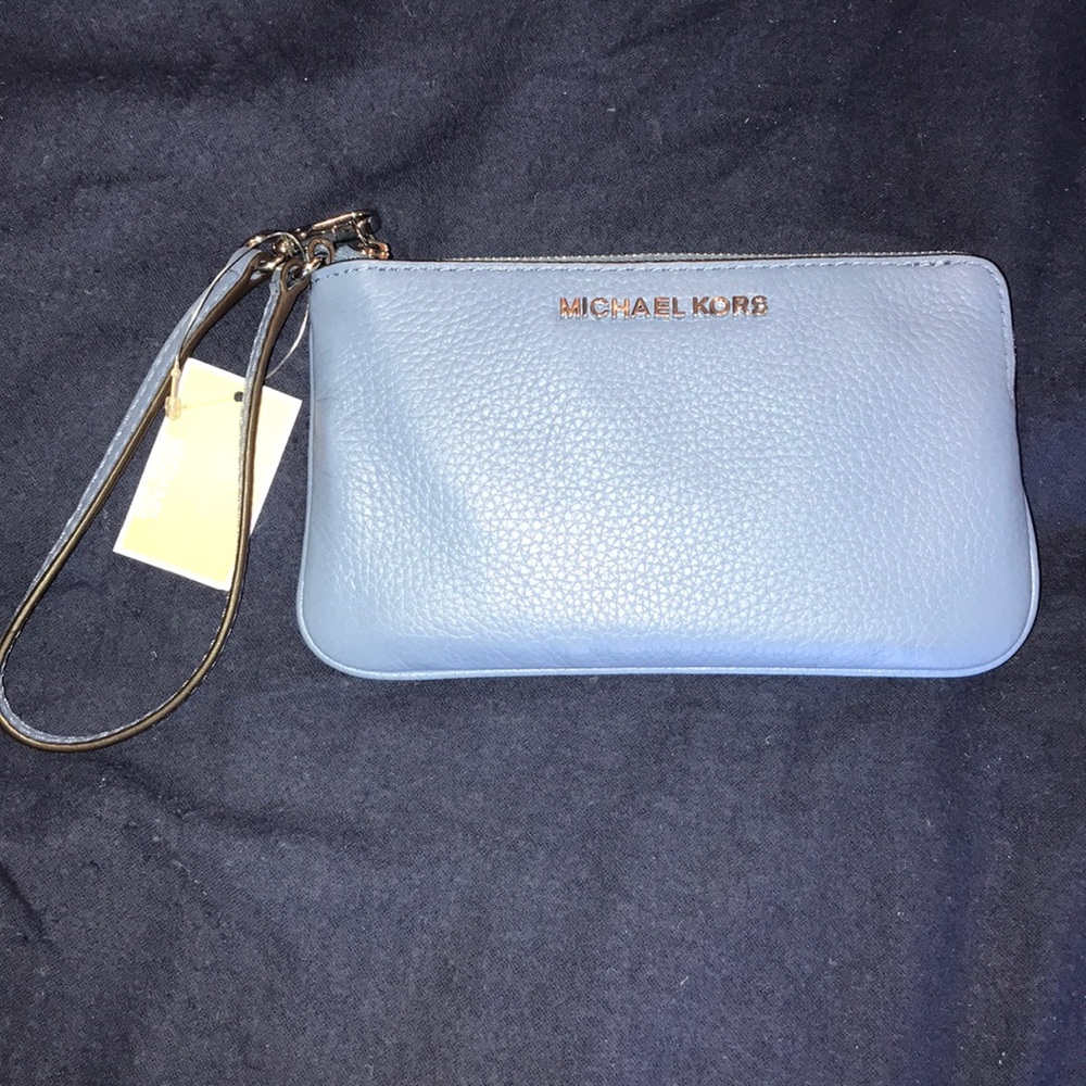 NWT Michael Kors Carolina Blue Wristlet